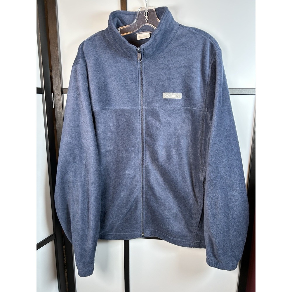 Columbia‎ Sportswear Mens Full Zip Fleece Jacket Long Sleeve Navy Blue Size XL